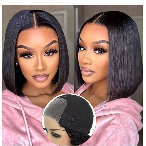 Quality silky human wigs bang and middle part. Can dye and curl. - Picture 3 of 3